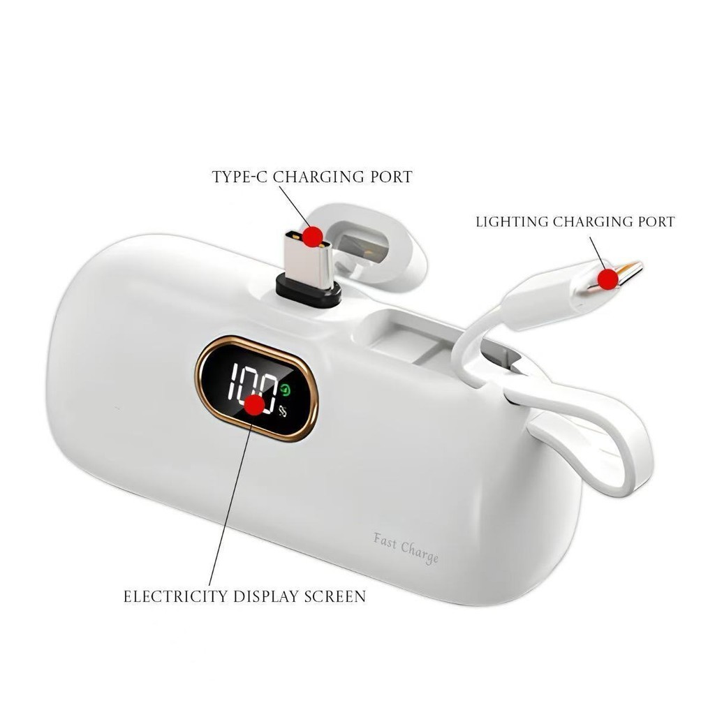 Mini Power Bank Cápsula Criativa Compatível iPhone/android 5000mah Peining Marisa