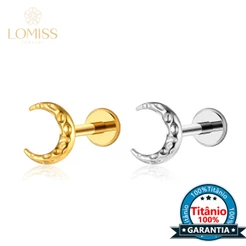 Piercing Labret Titânio Helix Tragus Conch Lua Detalhada