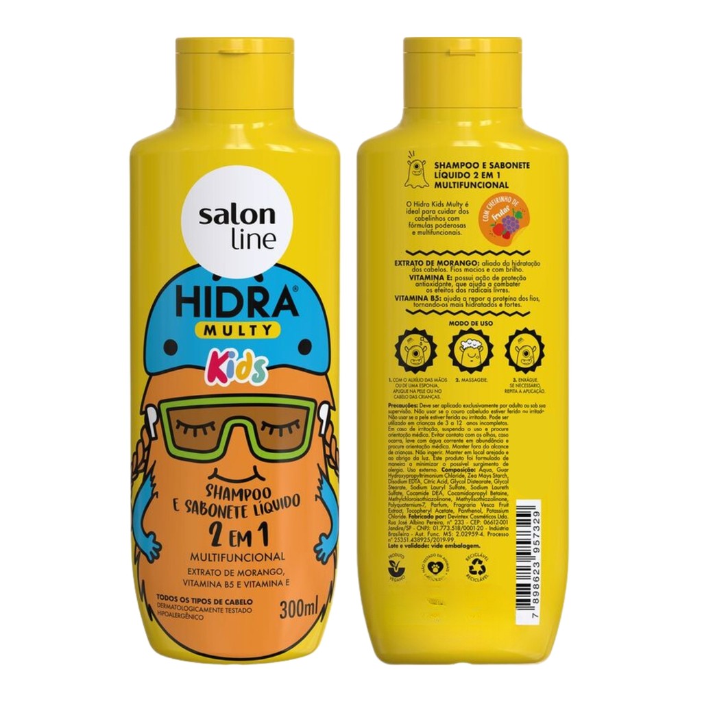 Detalhes do Kit Shampoo E Condicionador Hidra Kids Infantil Salon Line