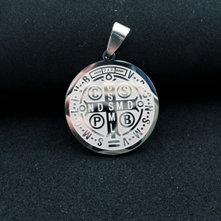 Pingente São Bento Aço Inox 316l Prateado em Oferta na Shopee