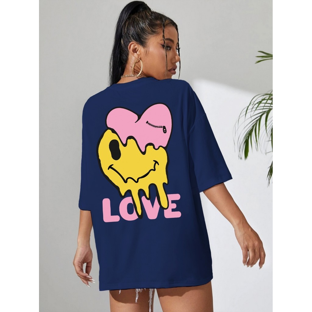 Camiseta Feminina Oversized Larga Plus Size Blusa Unissex Moda Gringa Skatista Tumblr Estampada