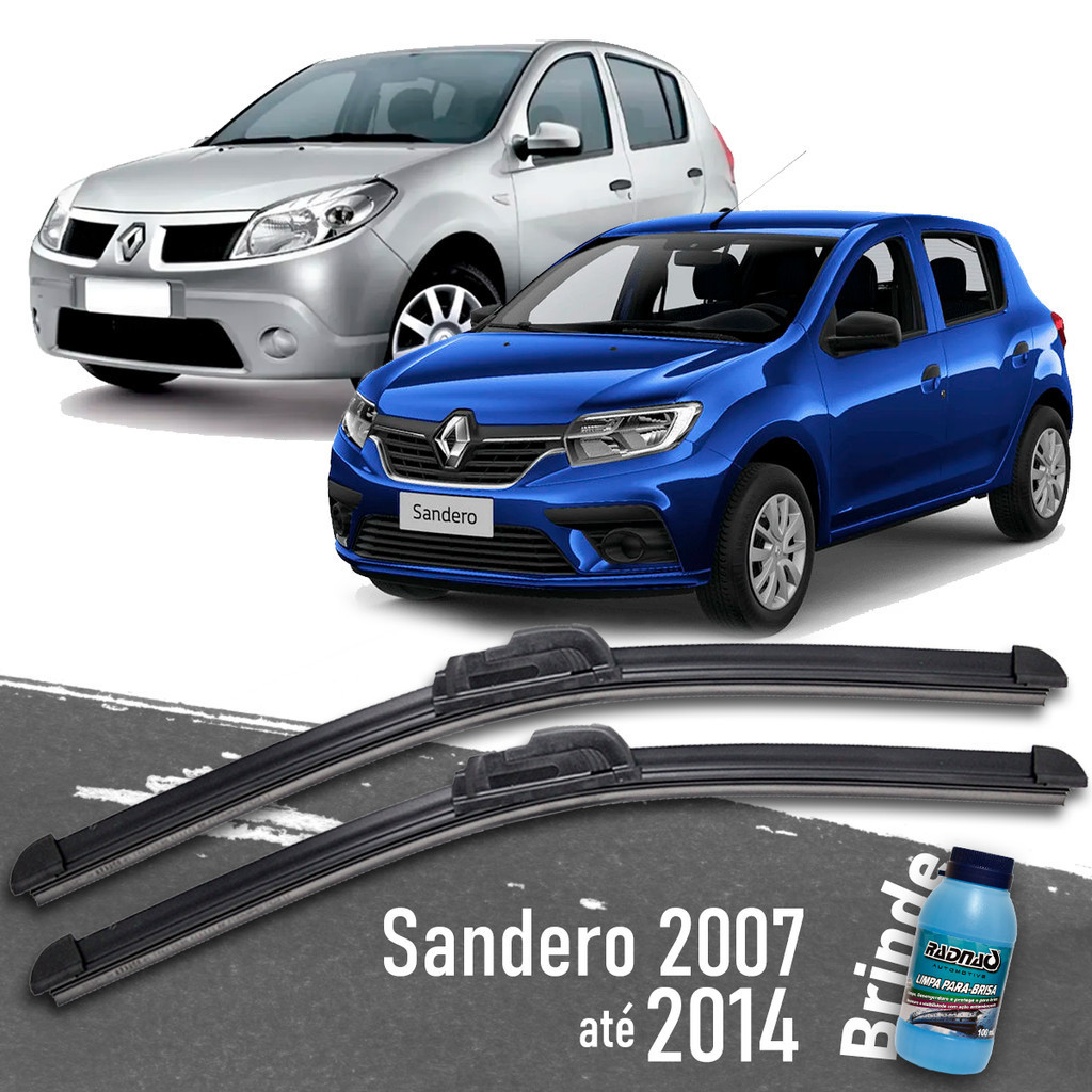 Kit 2 Palheta Automotiva Para brisa Dianteiro Sandero 2007 até 2014 + Limpador de Vidros 100ml em Oferta na Shopee