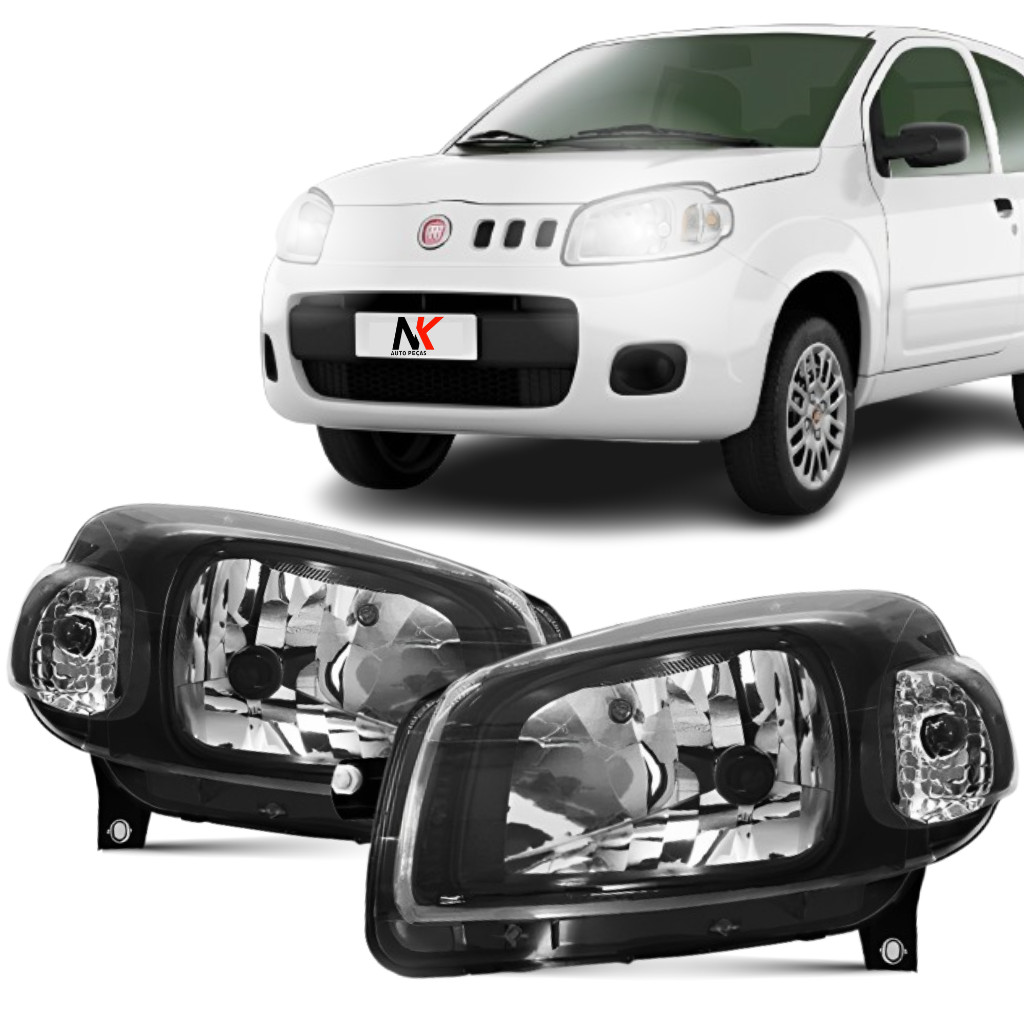 Par/Un Farol Dianteiro Uno Vivace 2010 2011 á 2015 Black Mold. Original em Oferta na Shopee