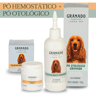 Kit Cuidado Pet – 01 Pó Hemostático 25g + 01 Otológico Granado 100ml em Oferta na Shopee