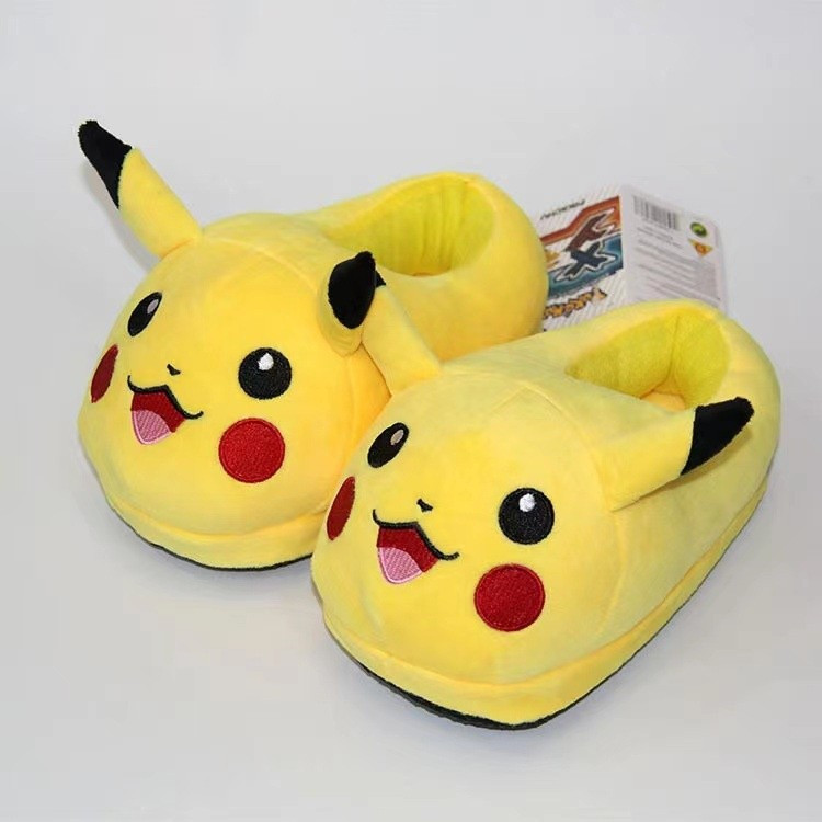 22/26cm Pantufa Pikachu Cotton Slipper Pokemon Winter Warm Indoor Shoes Pantufa Pikachu Infantil