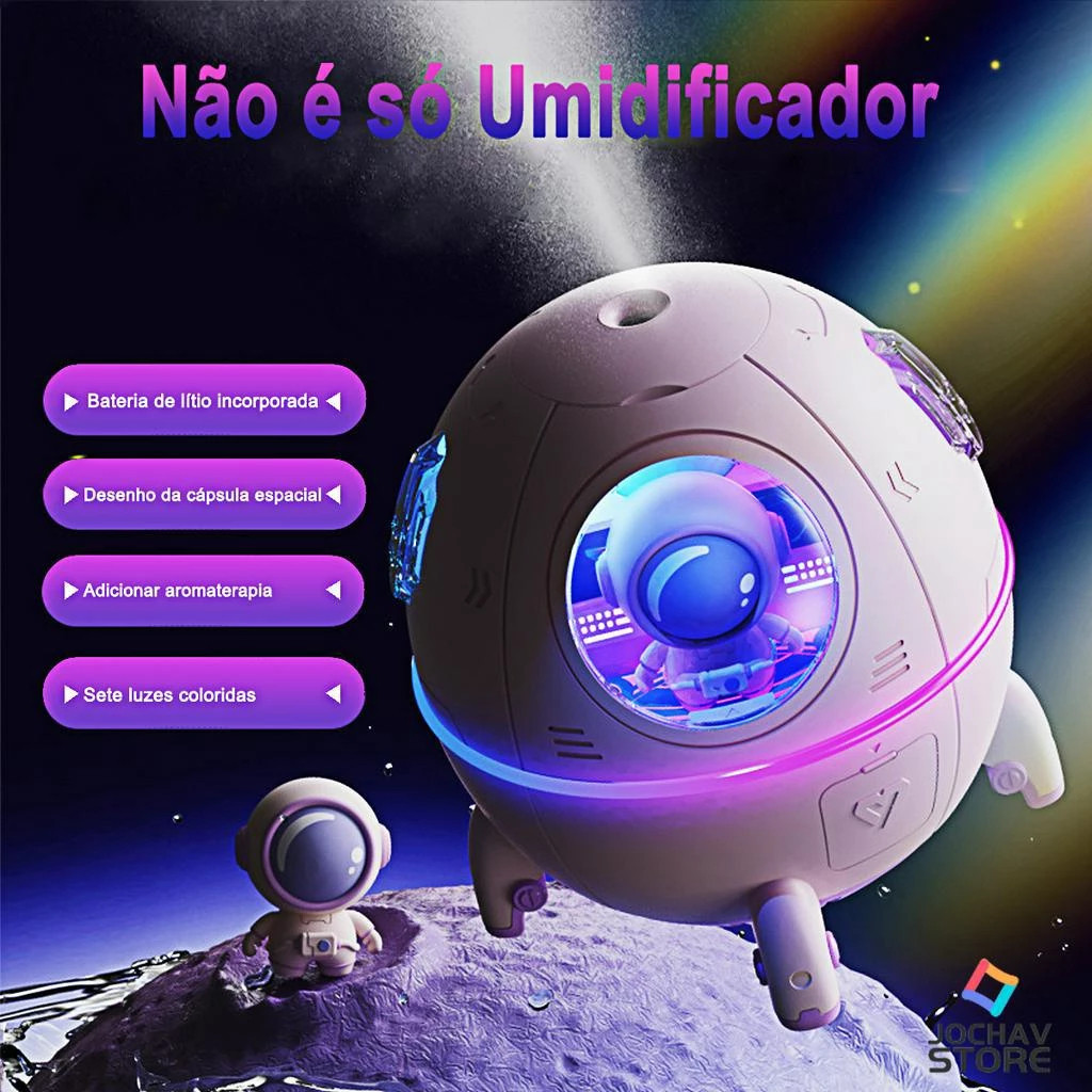Novo Umidificador De Ar Sem Fio Recarregável Esquilo Astronauta Cápsula Espacial Aromaterapia Fisioterapia