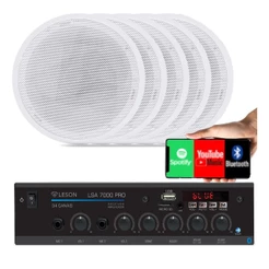 Kit Som Ambiente 4 Canal 500watts + 5 Caixas Para Teto/gesso