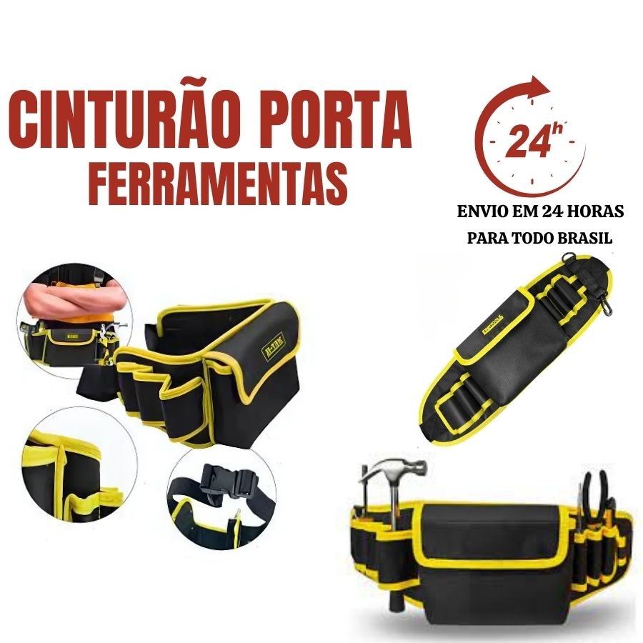Cinto Bolsa Cinturão Porta Ferramentas Eletricista Carpinteiro Marceneiro Multiuso