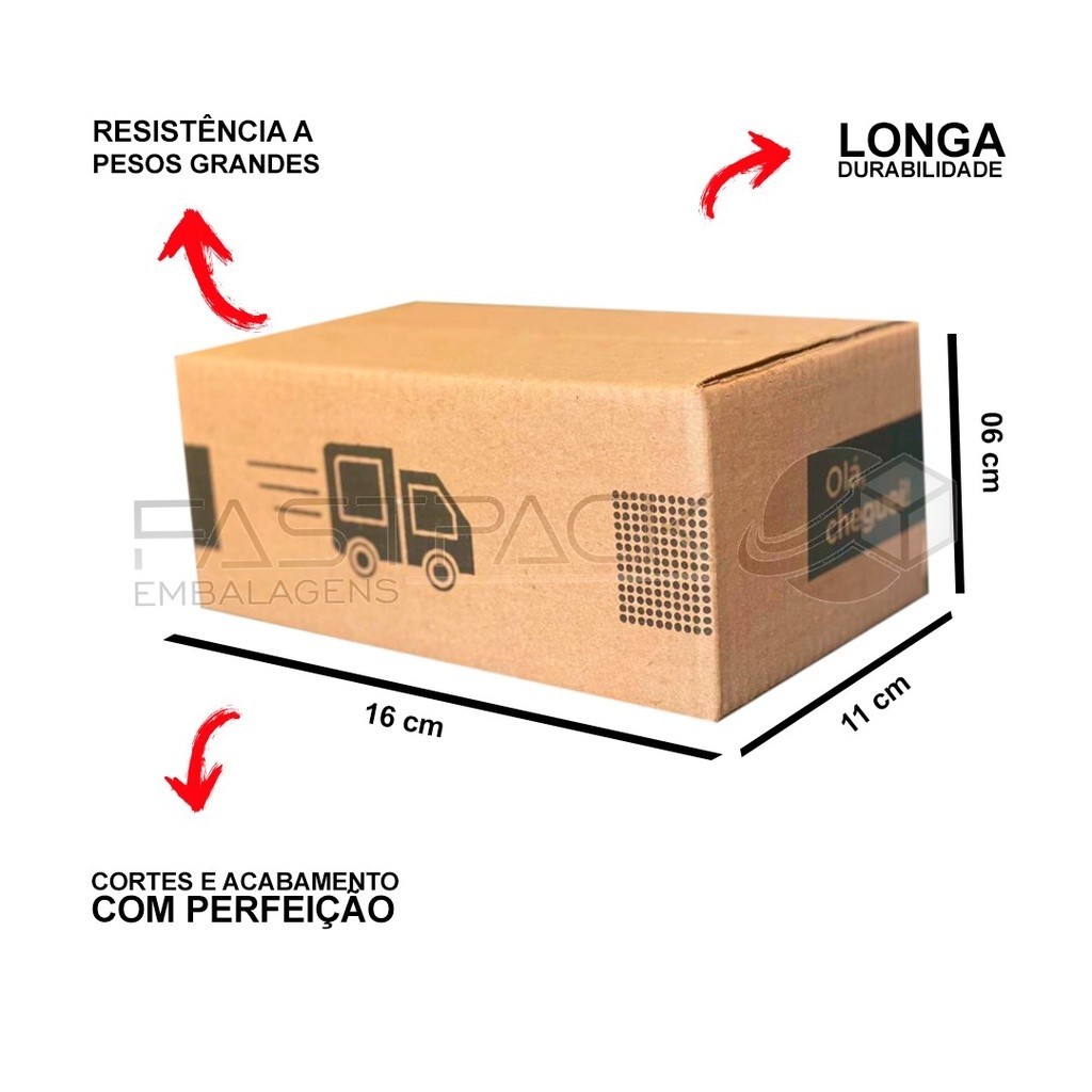 100 Caixas De Papelão Correio Envio E-commerce 16x11x06 Personalizada