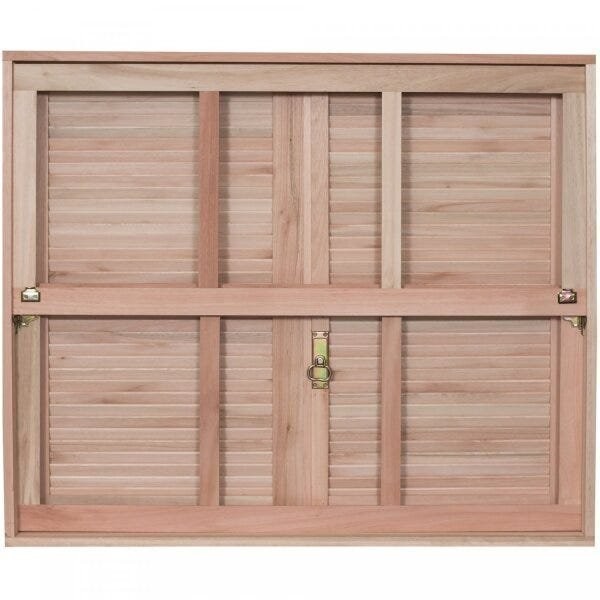 Janela de Madeira Veneziana 120x120cm com Caixilho e Guilhotina Ewk G990 Rondosul 120cm x 120cm