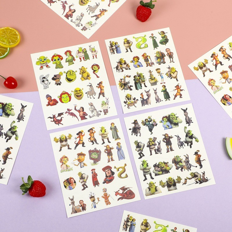 Kit 4 Adesivos Cartas Monstro Shrek Para Coleção e Decoração Para Adultos