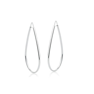 Brinco Argola Gota 32mm Prata 925 Legítima