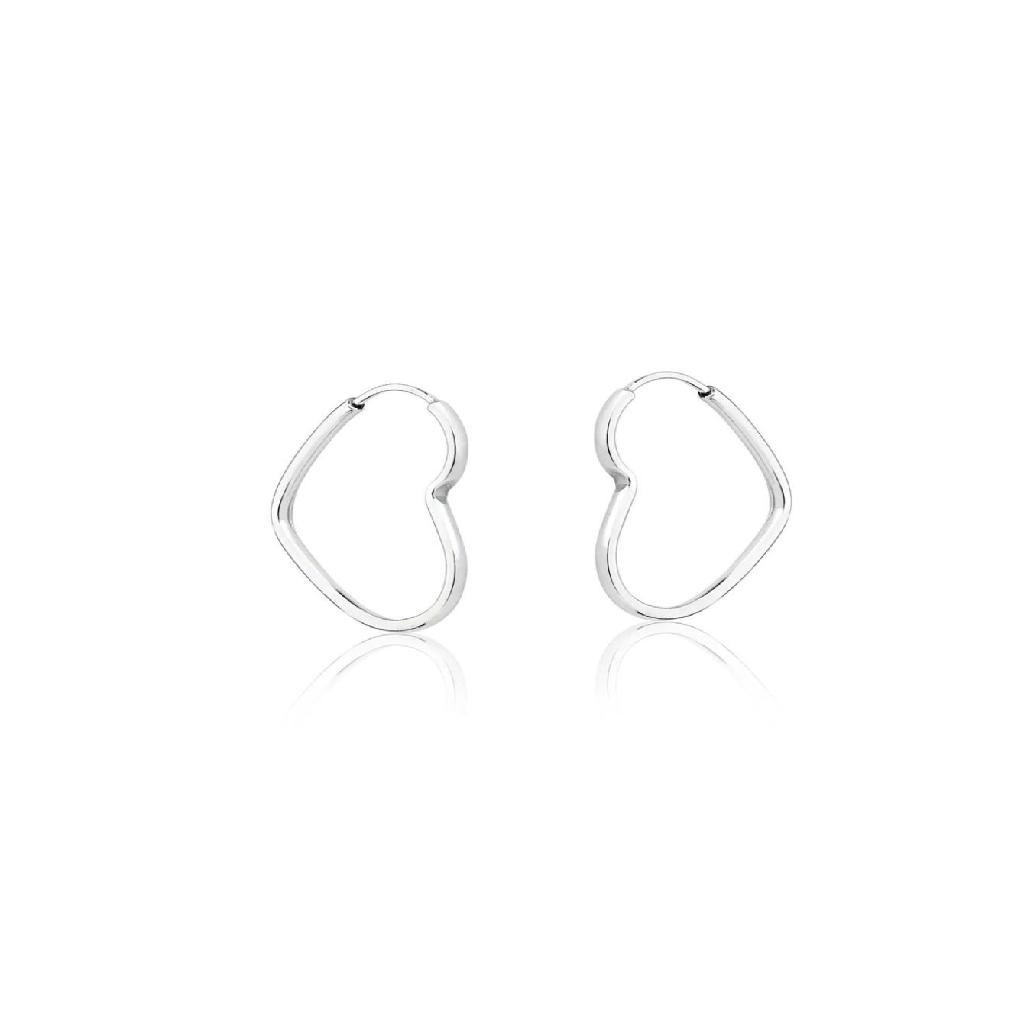 Argola coração 12mm prata 925 brinco feminino em Oferta na Shopee