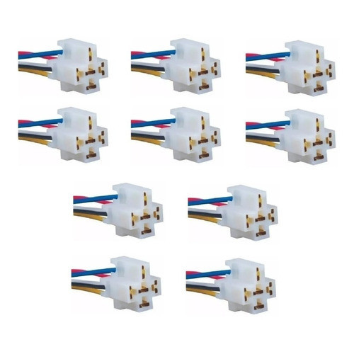 Kit 10 Tomadas Chicote Soquete Conector Plug Porta Relê