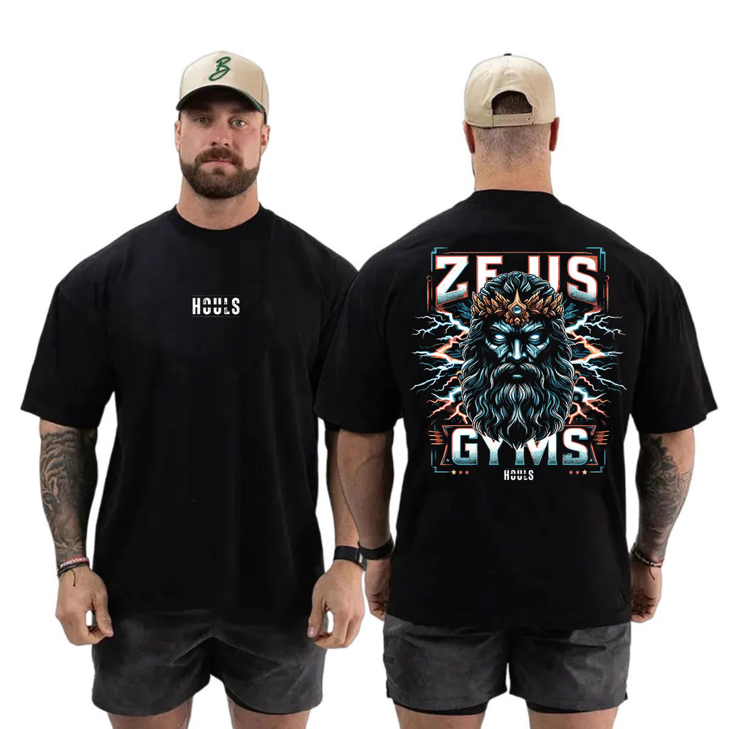 Camisa Oversized Masculino Zeus Gym 100% Algodão Roupa de Academia