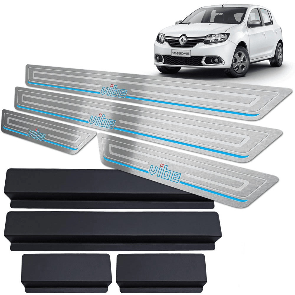 Soleira de Porta Sandero Vibe 2015 até 2019 - Aço Inox em Oferta na Shopee