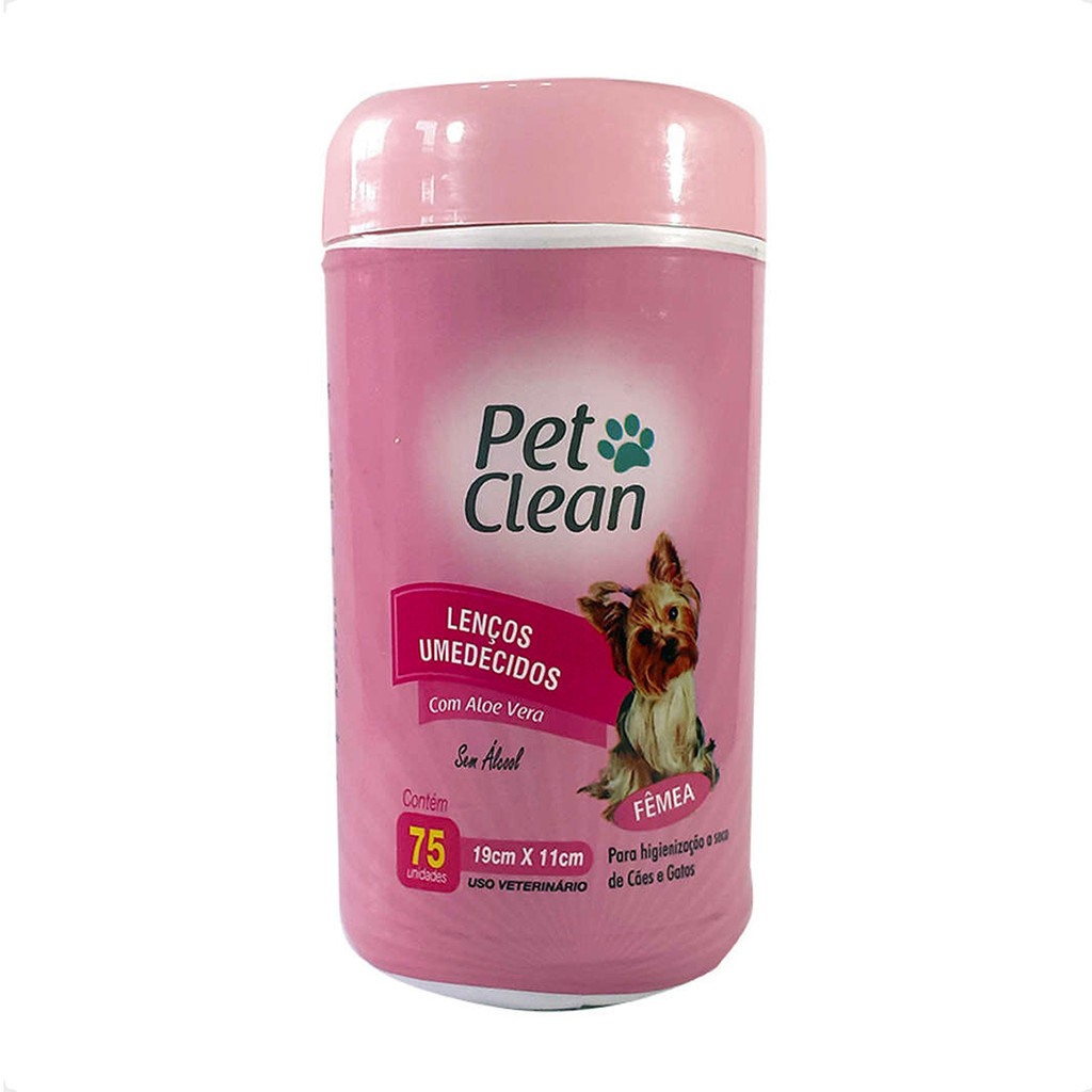Lenços Umedecidos Fêmea Pet Clean para Cães e Gatos - 75 Unidades em Oferta na Shopee