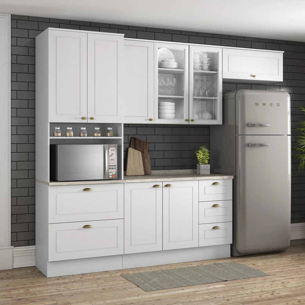 Cozinha Compacta 04 Peças com Aéreo Basculante Americana Henn