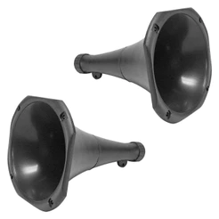 02 Bocal De Corneta Cone Longo Preto Com Rosca Para Drivers