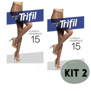 KIT 2 MEIAS CALÇA TRIFIL FIO 15 ADHERENCE CLASSICA LINDAS 6394
