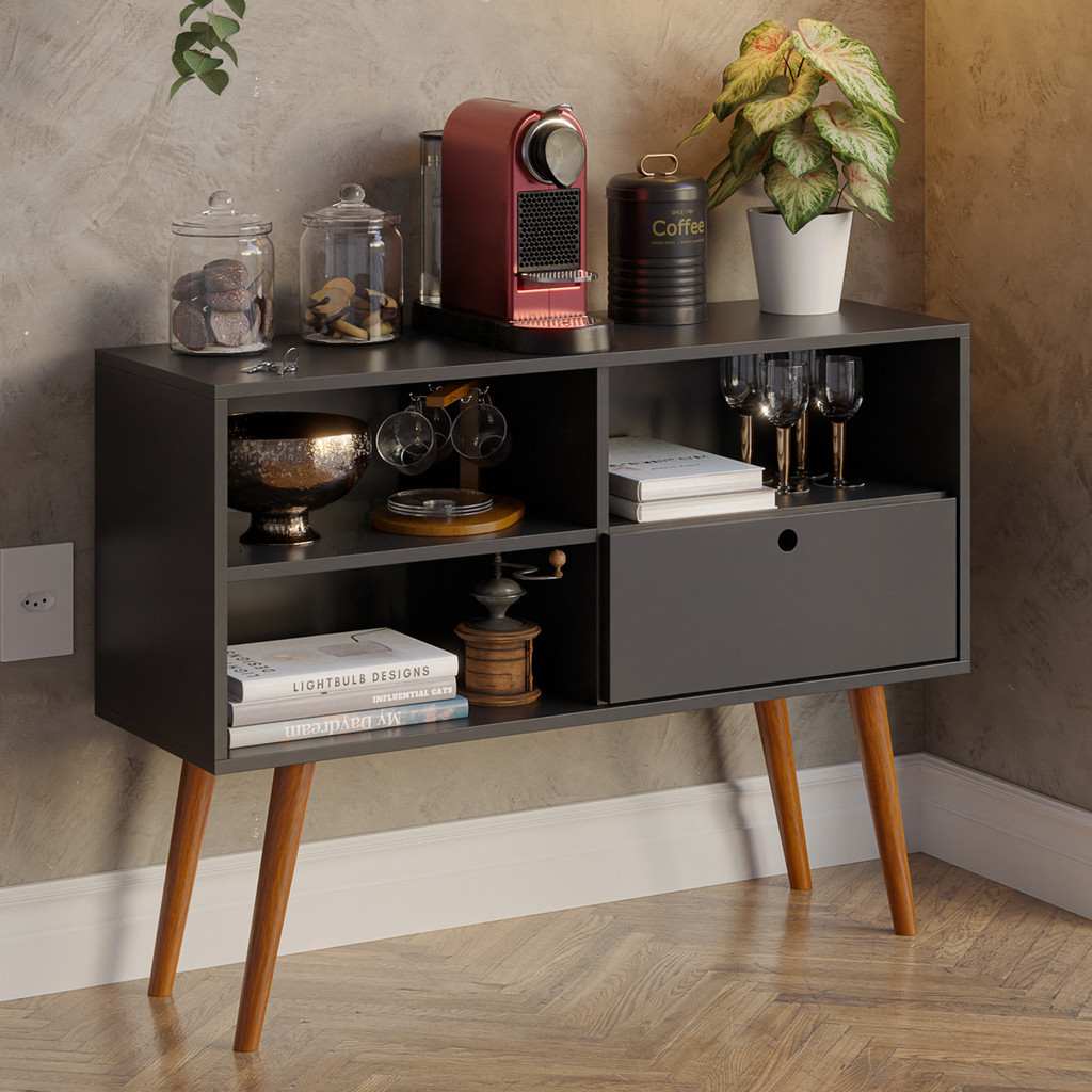 Cantinho Cafe Rack Buffet Com Pes Madeira Shoppe Retro Original - Home & Living