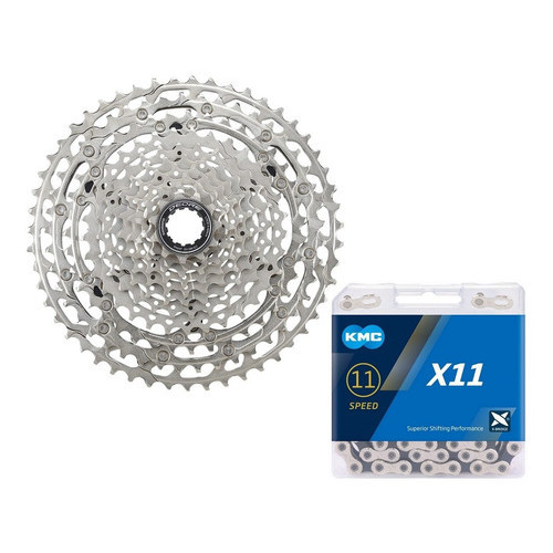 CASSETE SHIMANO DEORE M5100 CS-M5100 11/51D + CORRENTE KMC X11 118 ELOS - 11V - Sports & Outdoors