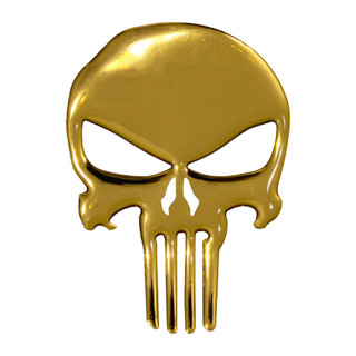 Adesivo Caveira Justiceiro Resinado Dourado Carros E Motos em Oferta na Shopee