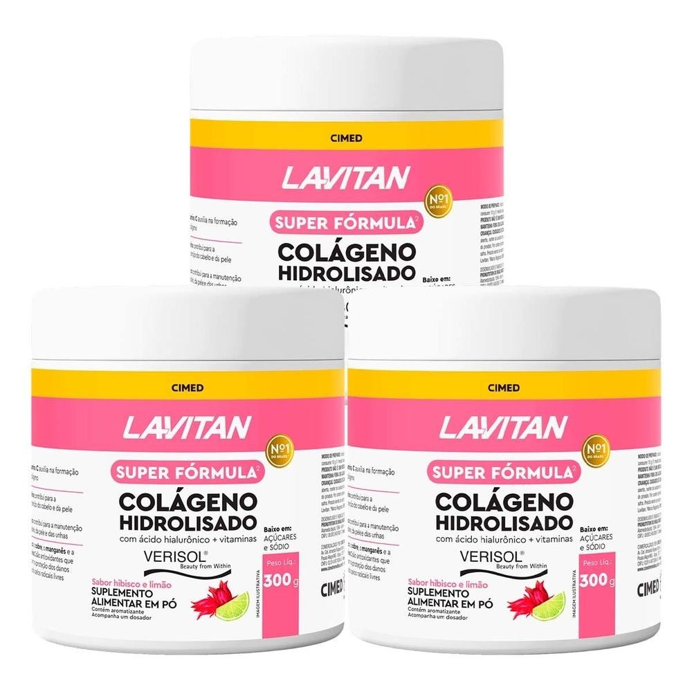 Kit c/3 und Lavitan Colageno Hidr + Ac Hialuronico Verisol 300g em Oferta na Shopee