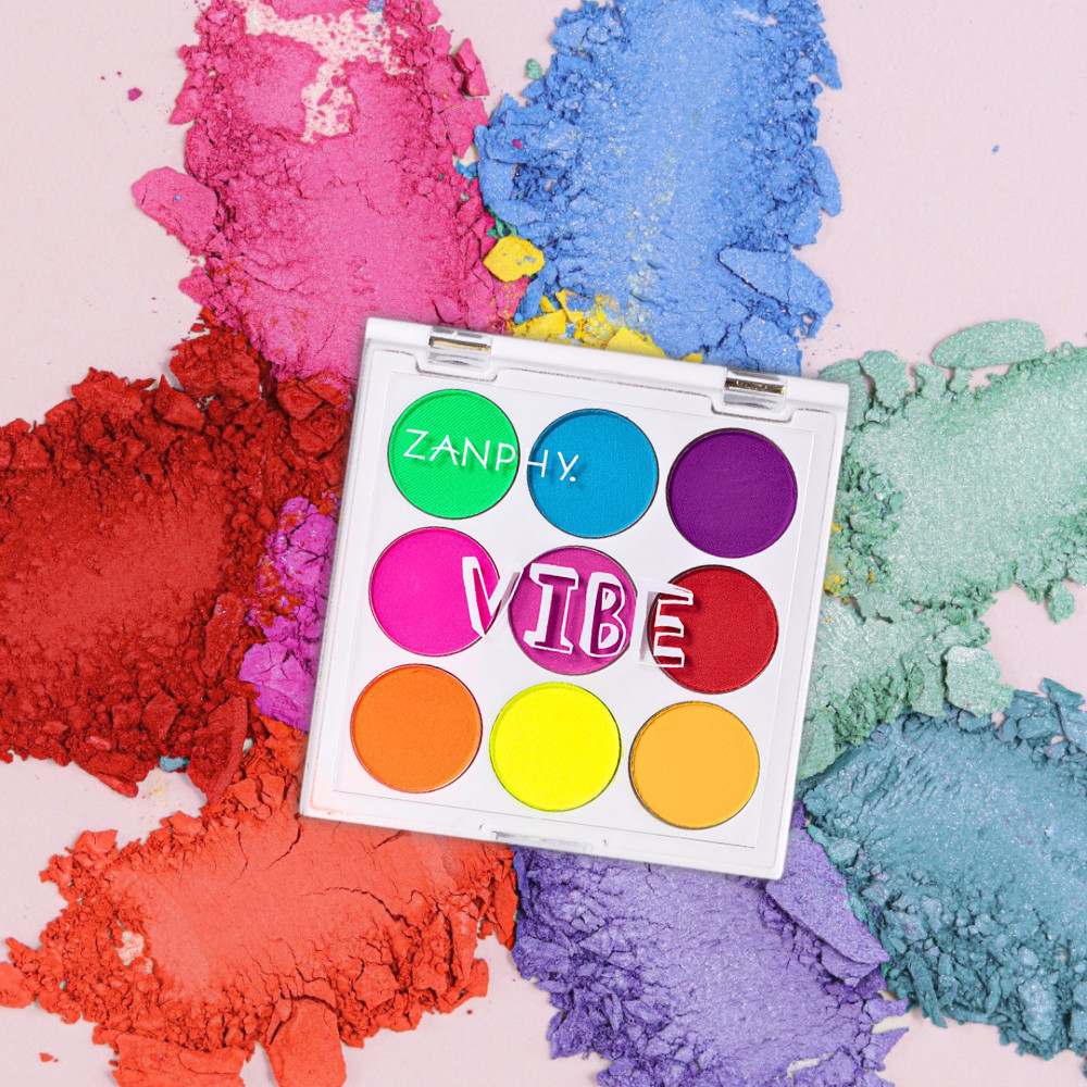 Paleta de Sombras Neon Zanphy Vibe 02 Maquiagem Olhos Cores Vibrantes Alta Pigmentação Make