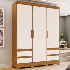 Guarda-Roupa Solteiro Lema 3 Portas 4 Gavetas