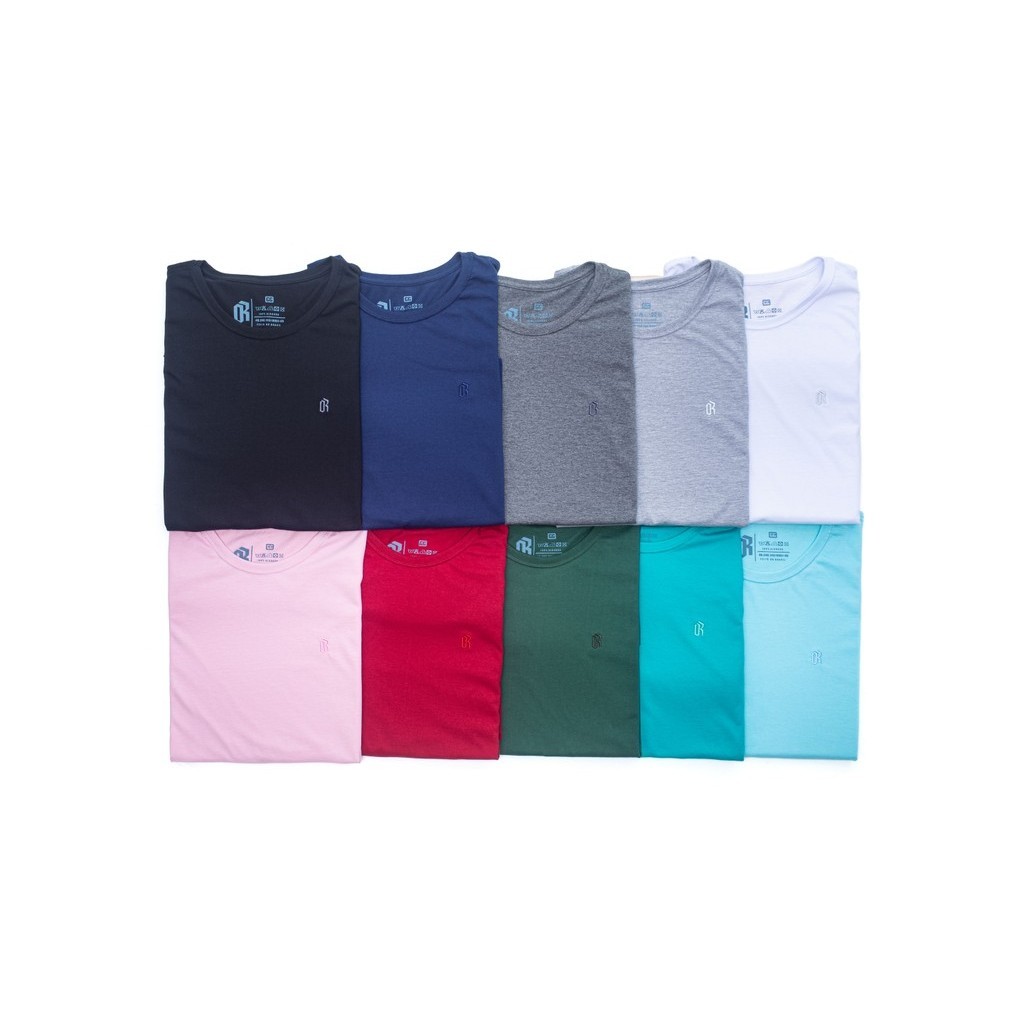 Kit 5 Camisetas Masculinas Basicas 100% Algodão Fio 30.1