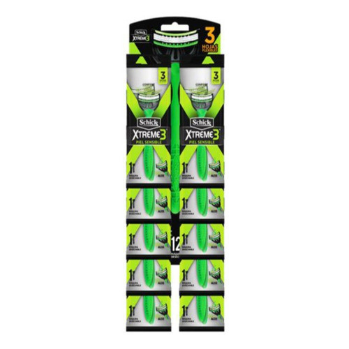 12 Aparelho De Barbear Schick Xtreme 3 Sensitive Descartável