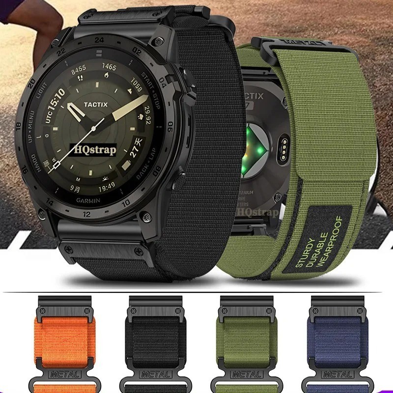 Pulseira Esportiva De Substituição Nylon Tática Para For Garmin Fenix 5 5X 7X Pro 6 6X 22mm 26mm De Liberação Rápida