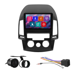Kit Multimídia 9 Pol I-30 Ar Analógico 2009 2010 2011 2012 2013 Espelhamento Android Ios 2 Din Preto Camera Ré