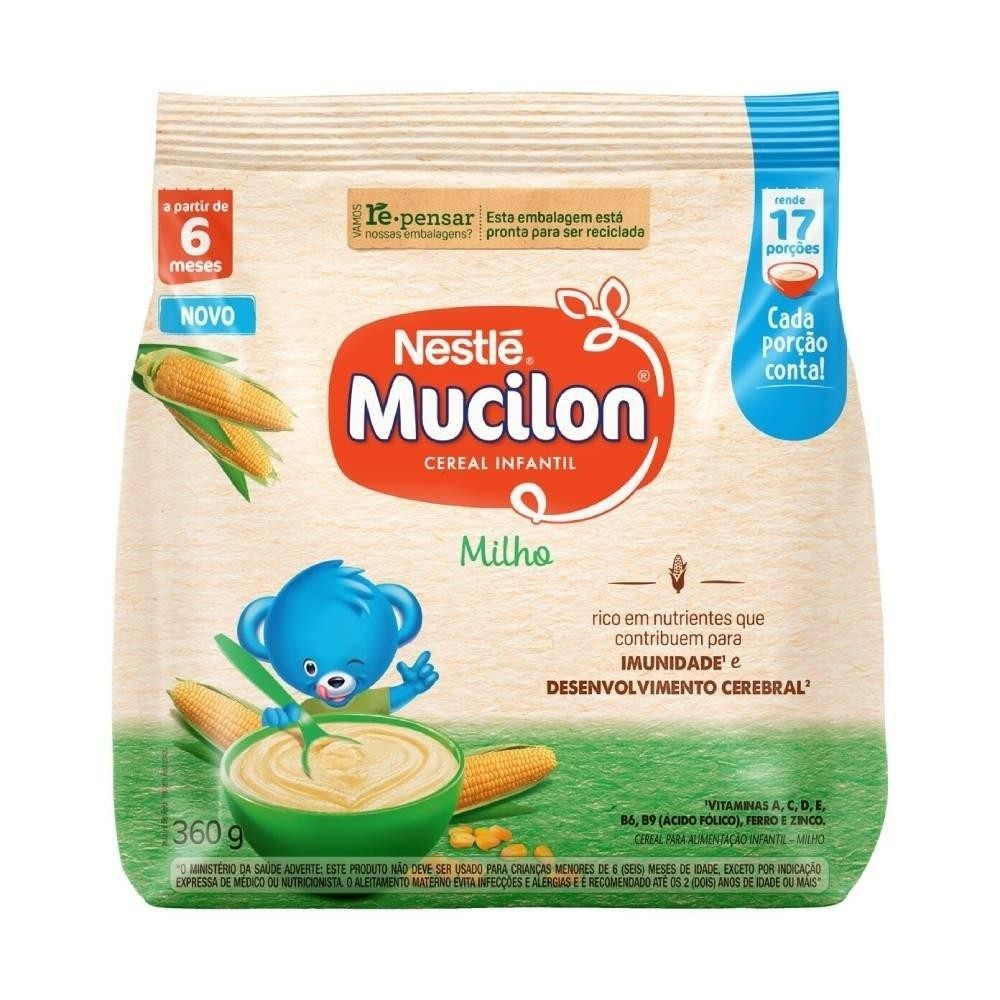 Cereal Infantil Mucilon de Milho 360g - Embalagem com 9 Unidades - Mom & Baby