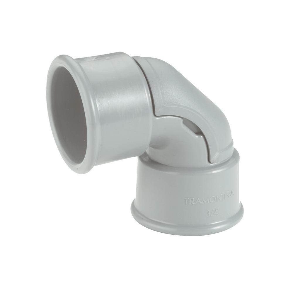 Cotovelo 90º Tramontina 3/4", com Janela para Inspeção, Cinza - 57256/002 - Home & Living