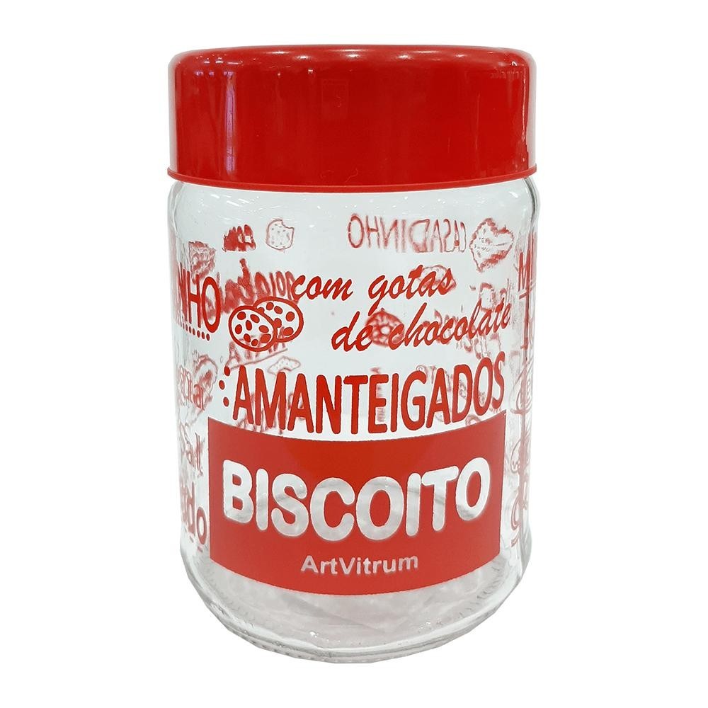 Pote p/ Biscoito Artvitrum 600ml Vermelho 31B/3 - Home & Living