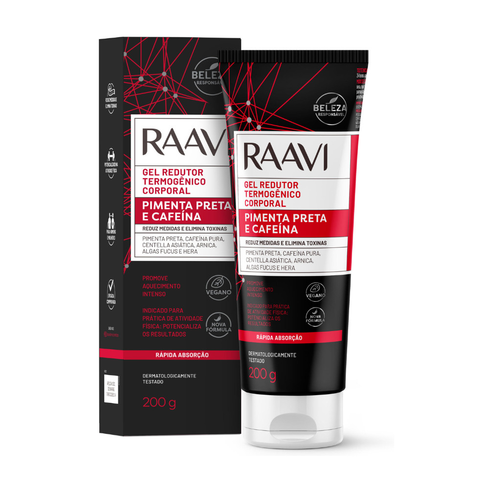 Gel Redutor Medidas Termogênico Corporal Vegano Raavi 200g