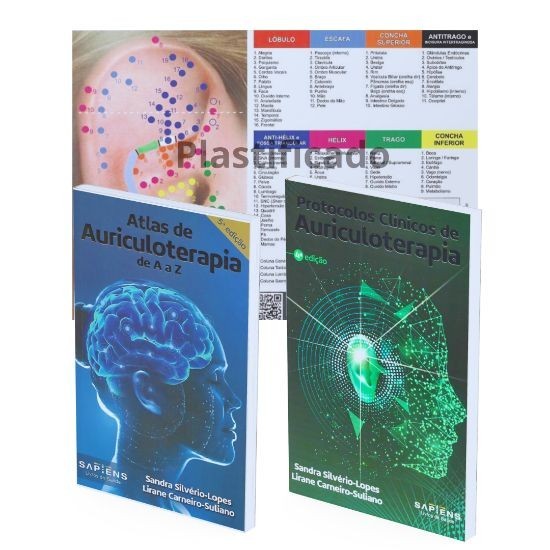 Kit  Auriculoterapia de A a Z Atlas/Protocolos/Mapa Sapiens
