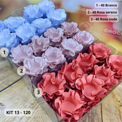 Kit 120 Forminhas para Doces Finos Branco+rosa Sereno + Rosa Nude (CHOCO)