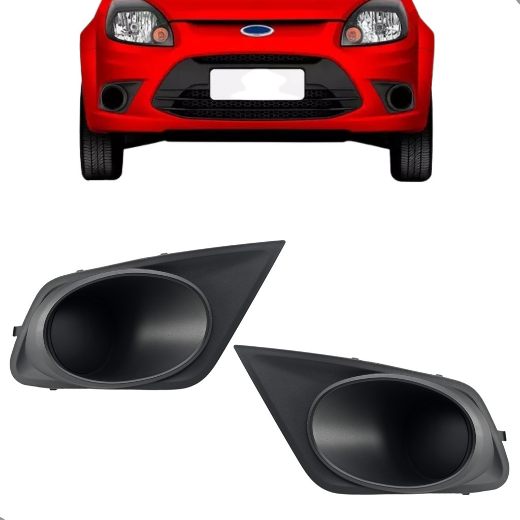 Par Moldura Grade Milha Ford Ka 2012 2013 14 2015 2016 Sem Furo