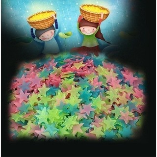 100/200/300/500 Pçs Adesivo de Estrela Colorida que Brilha No Escuro, Adesivo Plástico Luminoso para Decoração de Casa