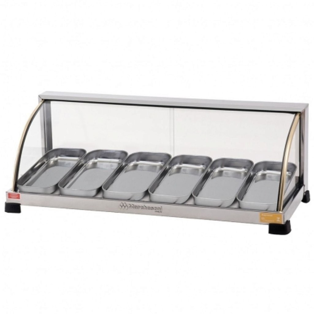 Estufa Para Salgados Marchesoni 6 Bandejas 127v Ou 220v Vitrine Expositora Vidro Curvo Temperado