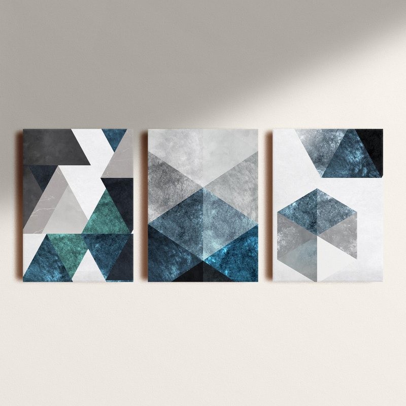 Kit Quadros Decorativo CURY  3 peças 20X28 mdf alta qualidade
