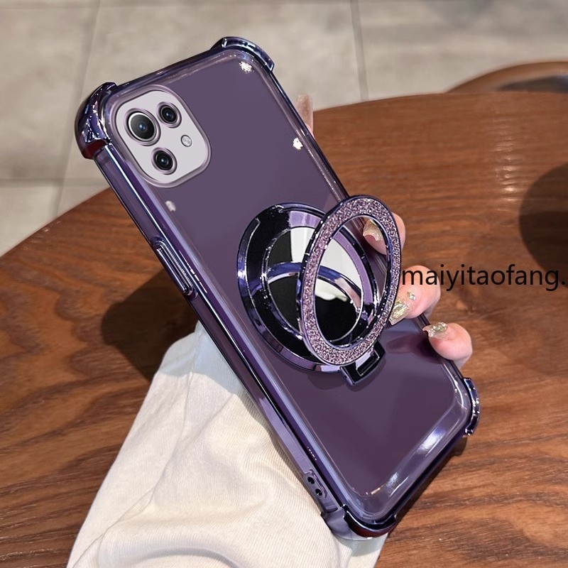 Capa Para xiaomi mi 11 lite 5g ne 11t pro De Telefone À Prova De Choque 3D Suporte De Espelho De Maquiagem Nova Macia SJ