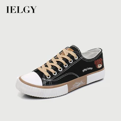 IELGY Sapatos De Lona Com Estampa De Urso Fofo Femininos Respiráveis Casuais
