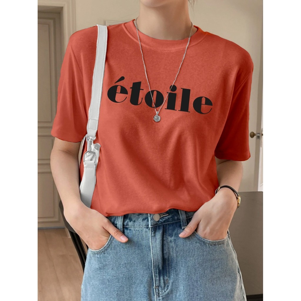 Camiseta Old School Estilosa Minimalista Estampa Estrela Frances Étoile Camisa Confortável 
