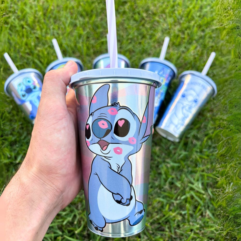 Kit Stitch Infantil Escolar - Completo Garrafa Copos e Caneca Completo — imagem 2 de 2