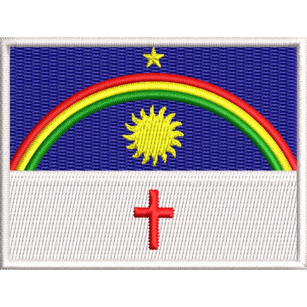 Patch Bordado Bandeira do Pernambuco 7cmx5cm - Moto Motociclista Airsoft P/ Costurar Colete