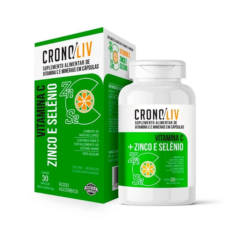 Suplemento Alimentar Cronoliv Vitamina C + Zinco e Selênio 30 Cápsulas